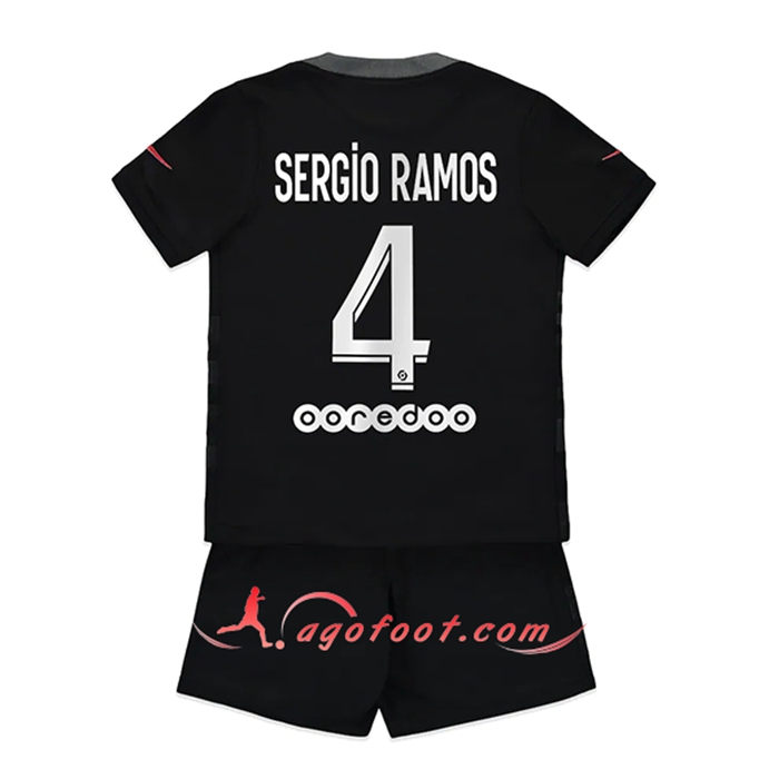 Maillot de Foot Jordan PSG (Sergio Ramos 4) Enfant Third 2021/2022