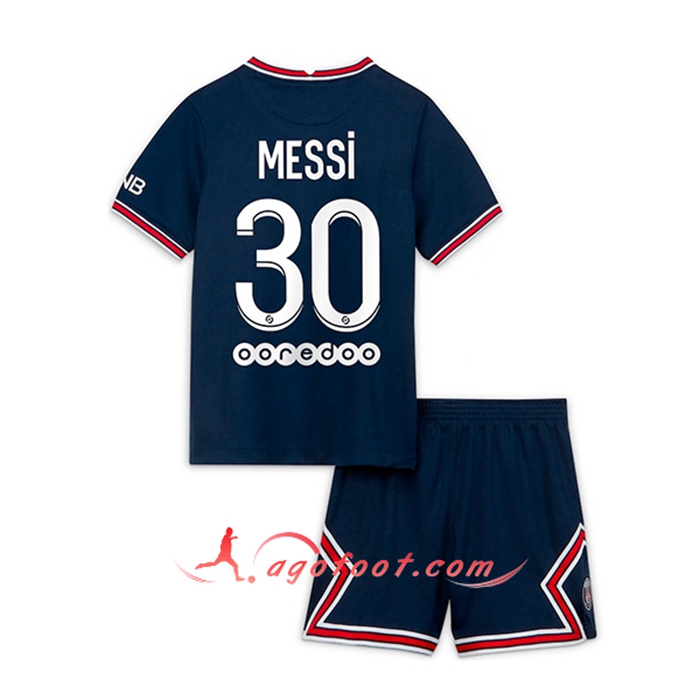 Maillot de Foot Jordan PSG (Messi 30) Enfant Domicile 2021/2022