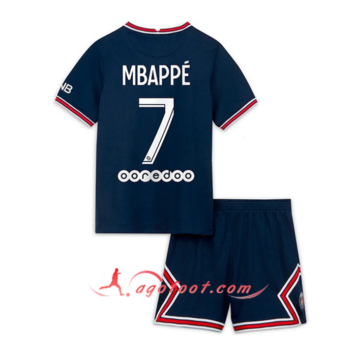 Maillot de Foot Jordan PSG (Mbappe 7) Enfant Domicile 2021/2022