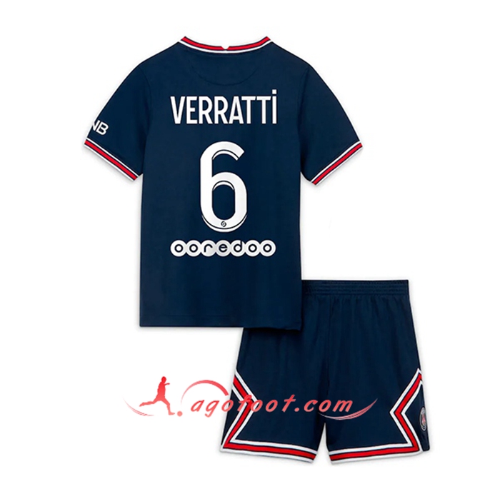 Maillot de Foot Jordan PSG (Verratti 6) Enfant Domicile 2021/2022