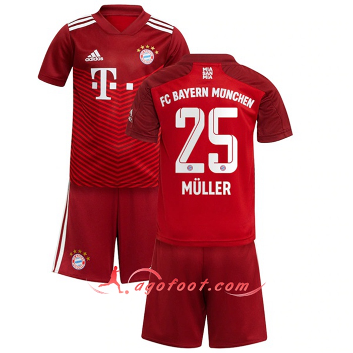 Maillot de Foot Bayern Munich (Muller 25) Enfant Domicile 2021/2022