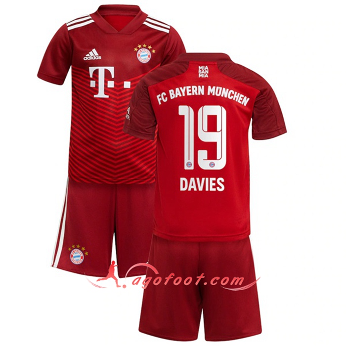Maillot de Foot Bayern Munich (Davies 19) Enfant Domicile 2021/2022