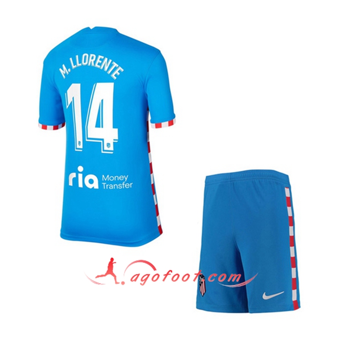 Maillot de Foot Atletico Madrid (M. Llorente 14) Enfant Third 2021/2022