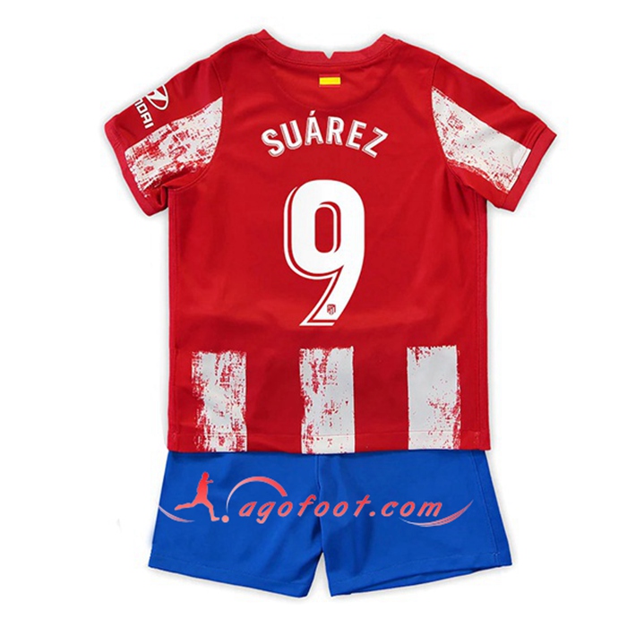 Maillot de Foot Atletico Madrid (Suarez 9) Enfant Domicile 2021/2022