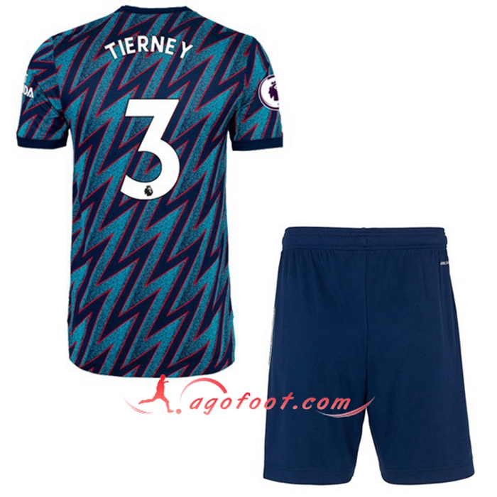 Maillot de Foot FC Arsenal (Kieran Tierney 3) Enfant Third 2021/2022