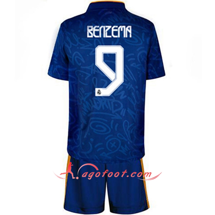 Maillot de Foot Real Madrid (Benzema 9) Enfant Exterieur 2021/2022