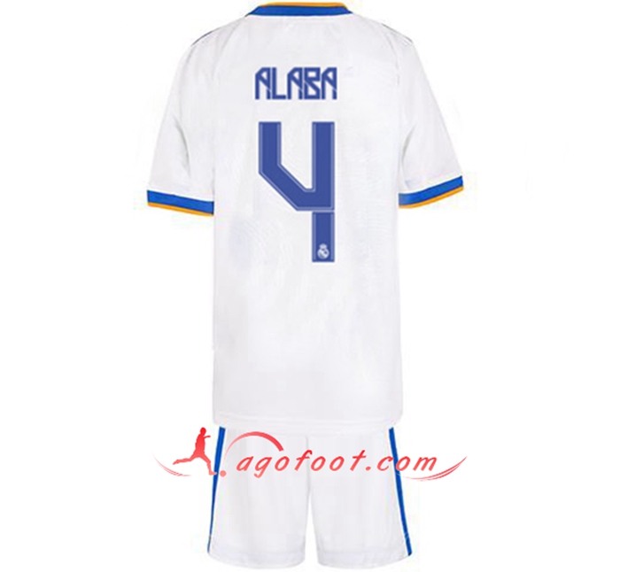 Maillot de Foot Real Madrid (Alaba 4) Enfant Domicile 2021/2022