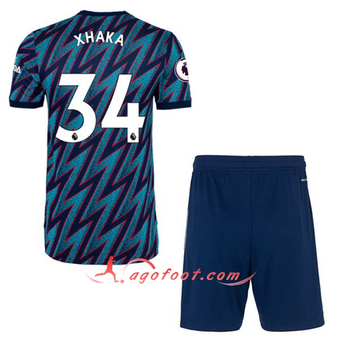 Maillot de Foot FC Arsenal (Granit Xhaka 34) Enfant Third 2021/2022