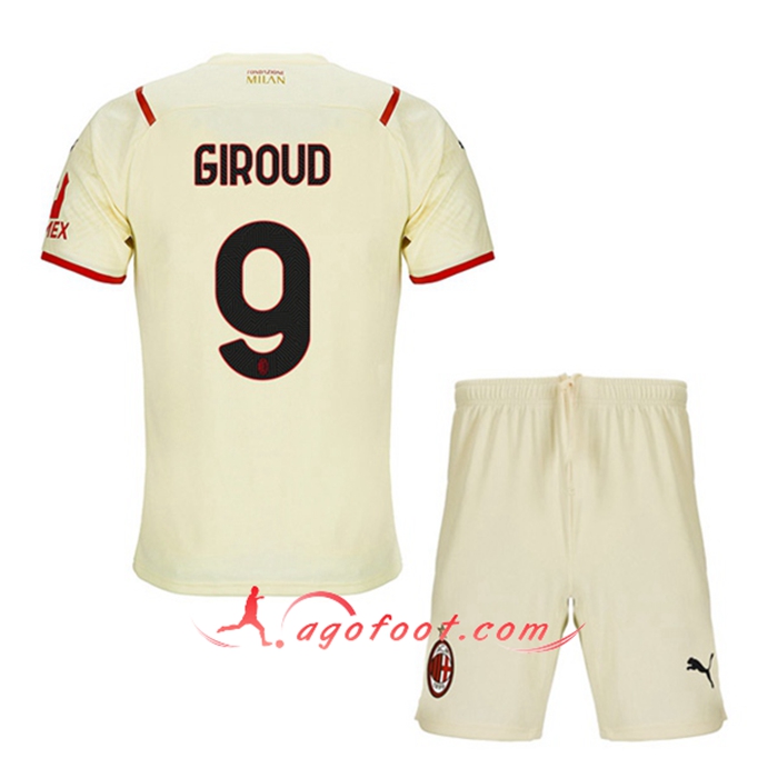 Maillot de Foot AC Milan (GIROUD 9) Enfant Exterieur 2021/2022