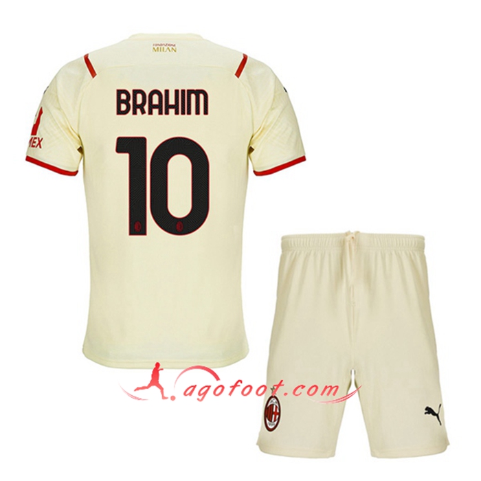 Maillot de Foot AC Milan (BRAHIM 10) Enfant Exterieur 2021/2022