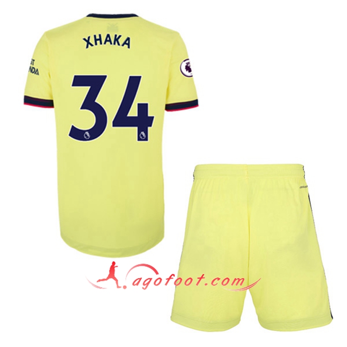 Maillot de Foot FC Arsenal (Granit Xhaka 34) Enfant Exterieur 2021/2022
