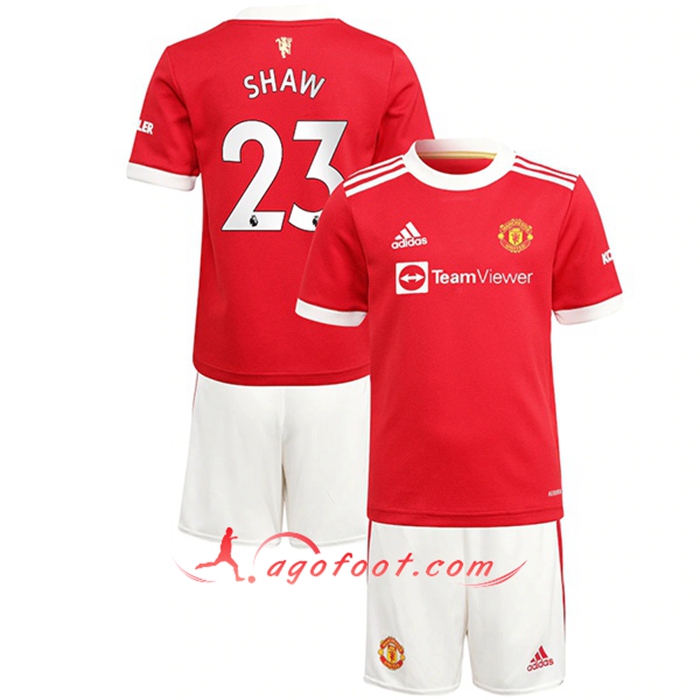 Maillot de Foot Manchester United (Shaw 23) Enfant Domicile 2021/2022