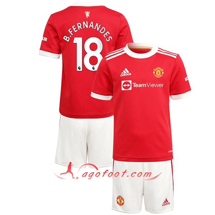Maillot de Foot Manchester United (B.Fernandes 18) Enfant Domicile 2021/2022