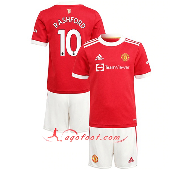 Maillot de Foot Manchester United (Rashford 10) Enfant Domicile 2021/2022