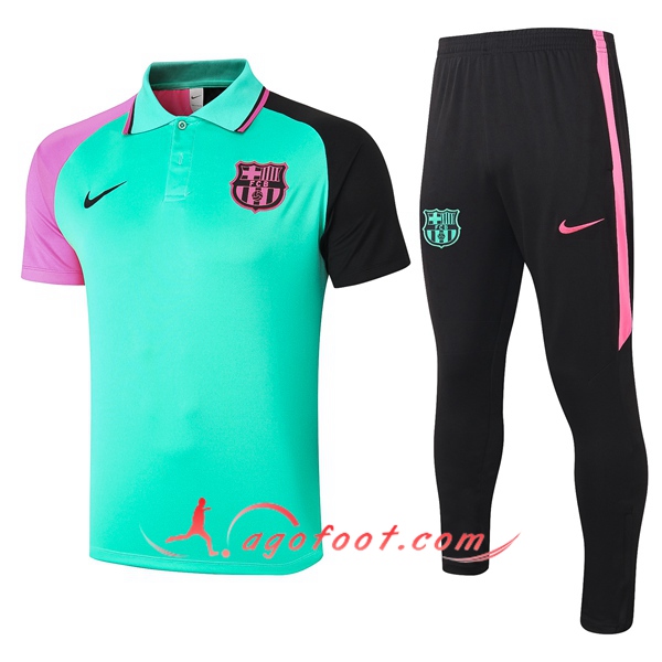 Ensemble Polo FC Barcelone + Pantalon Vert 20/21