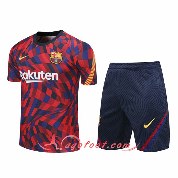Ensemble Training T-Shirts FC Barcelone + Shorts Rouge 20/21