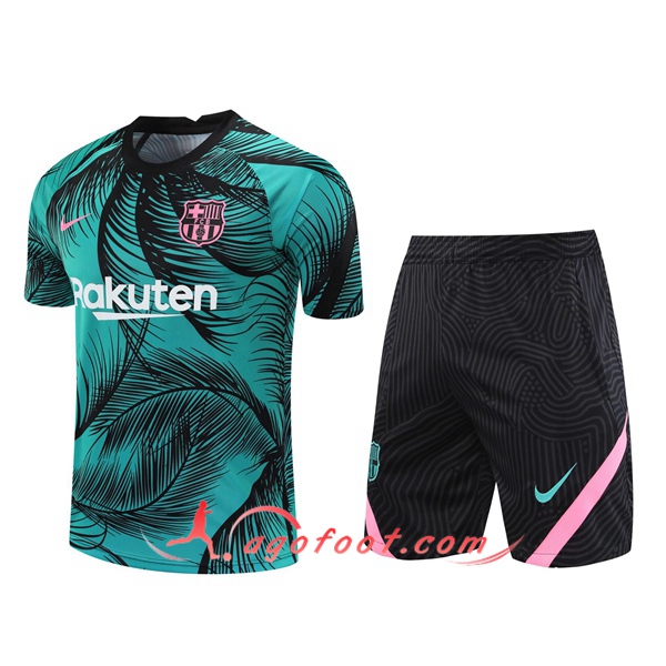 Ensemble Training T-Shirts FC Barcelone + Shorts Bleu 20/21