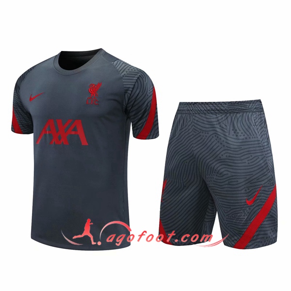 Ensemble Training T-Shirts FC Liverpool + Shorts Gris 20/21