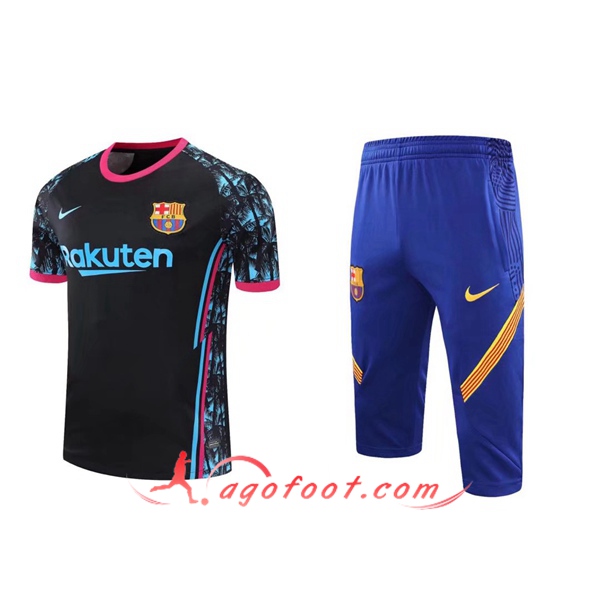 Ensemble Training T-Shirts FC Barcelone + Pantalon 3/4 Noir 20/21
