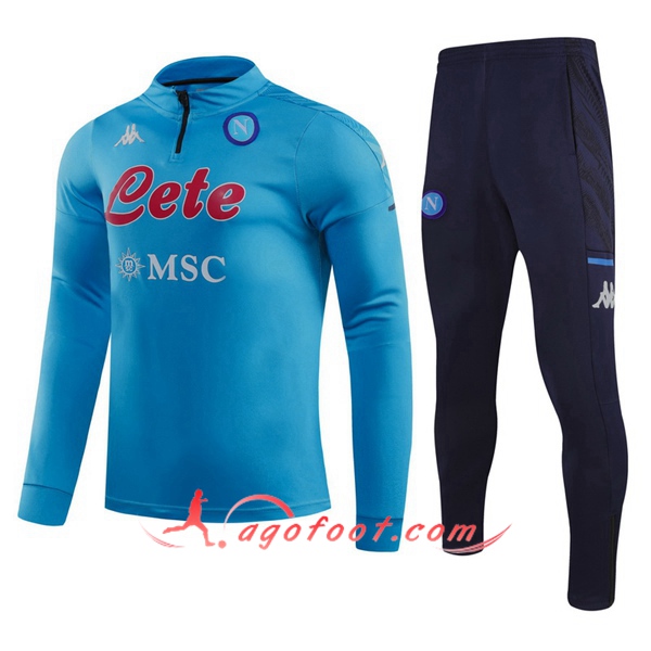 Ensemble Survetement de Foot SSC Naples Bleu 20/21