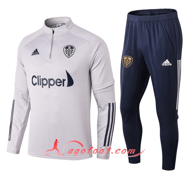 Ensemble Survetement de Foot Leeds United Gris 20/21