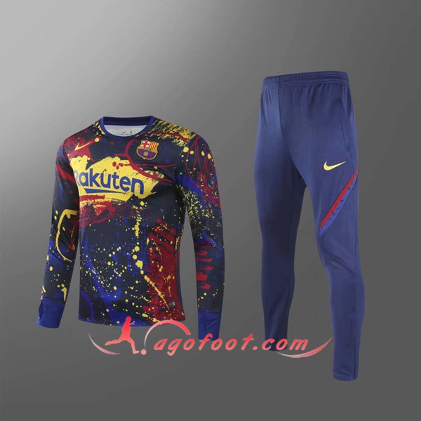 Ensemble Survetement de Foot FC Barcelone Jaune 20/21