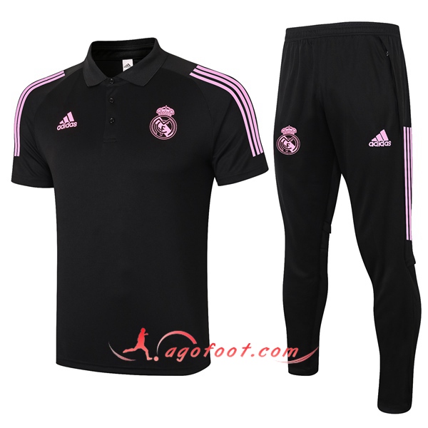 Ensemble Polo Real Madrid + Pantalon Noir 20/21
