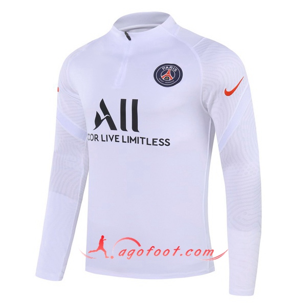 Nouveau Training Sweatshirt Pairis PSG Blanc 20/21