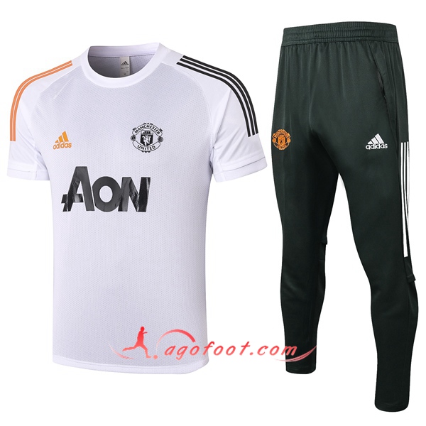 Training T-Shirts Manchester United + Pantalon Blanc 20/21