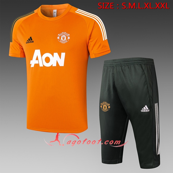 Training T-Shirts Manchester United + Pantalon 3/4 Jaune 20/21