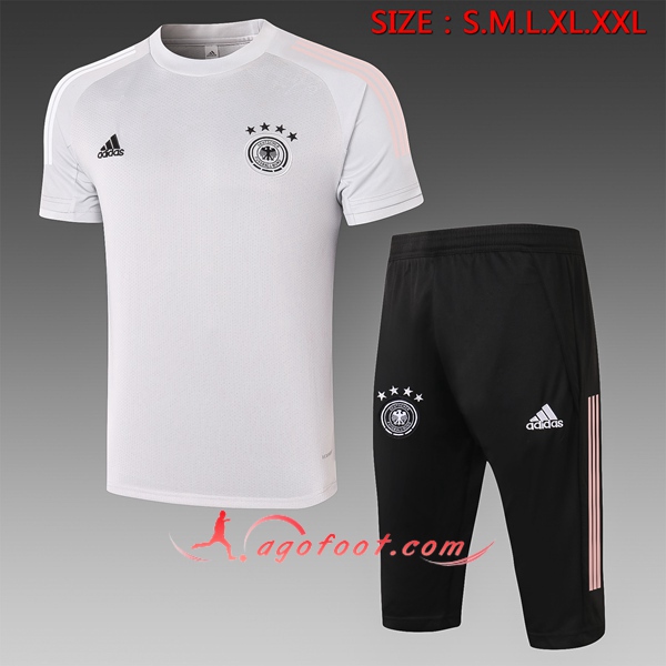 Training T-Shirts Allemagne + Pantalon 3/4 Blanc 20/21