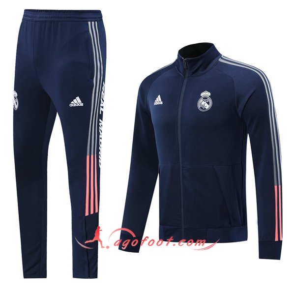 Ensemble Survetement de Foot - Veste Real Madrid Bleu 20/21