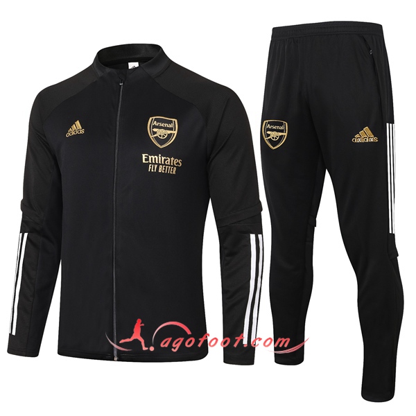 Ensemble Survetement de Foot - Veste Arsenal Noir 20/21
