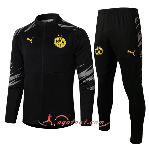 Ensemble Survetement de Foot - Veste Dortmund BVB Noir 20/21