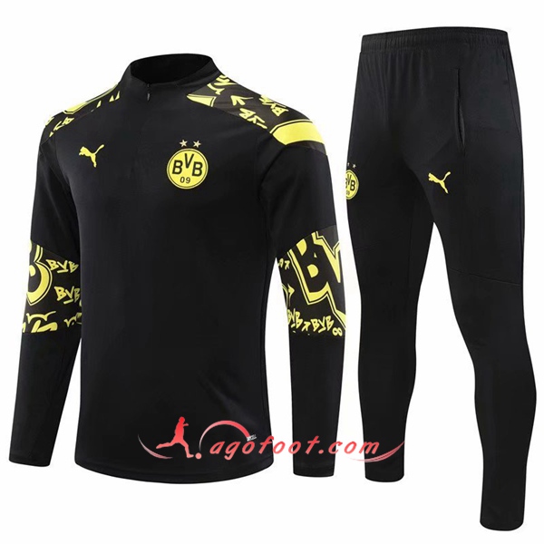 Ensemble Survetement de Foot Dortmund BVB Noir 20/21