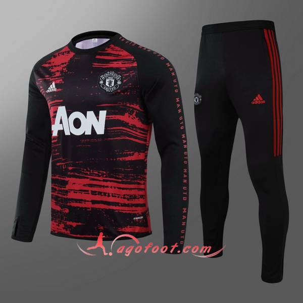 Ensemble Survetement de Foot Manchester United Enfant Noir 20/21