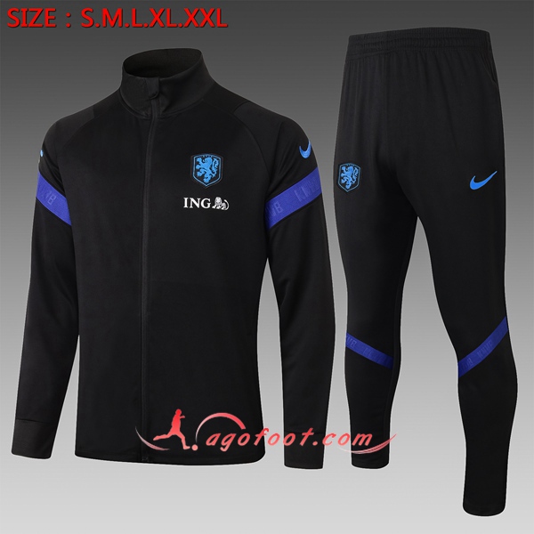 Ensemble Survetement de Foot Pays-Bas Enfant Noir 20/21