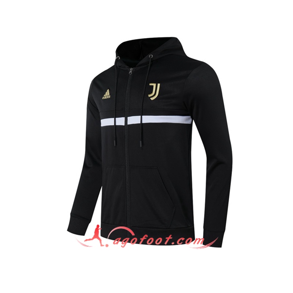 Nouveaux Veste A Capuche Juventus Noir 20/21