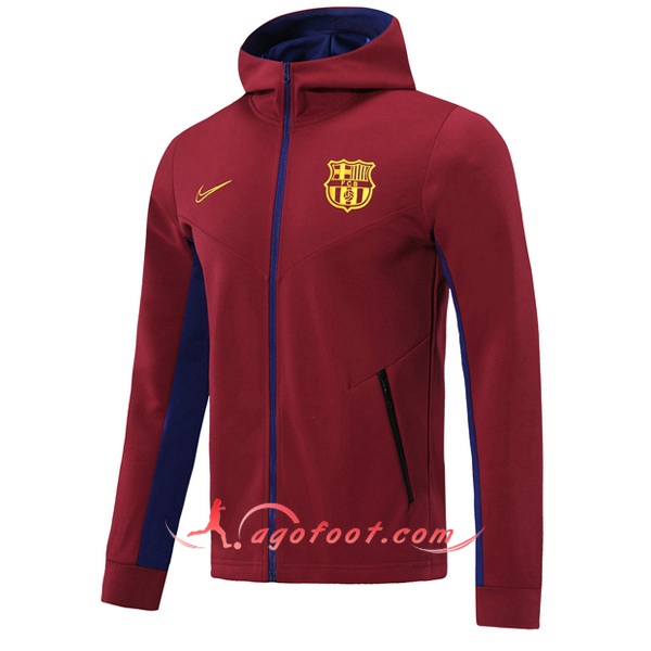 Nouveaux Veste A Capuche FC Barcelone Rouge 20/21