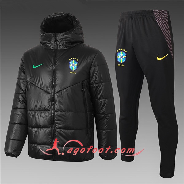 Doudoune Du Foot Bresil Noir + Pantalon 20/21