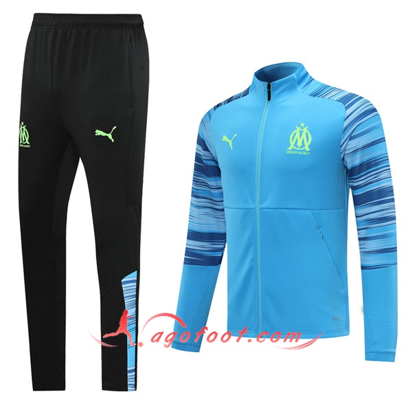 Ensemble Survetement de Foot - Veste Marseille OM Bleu 20/21