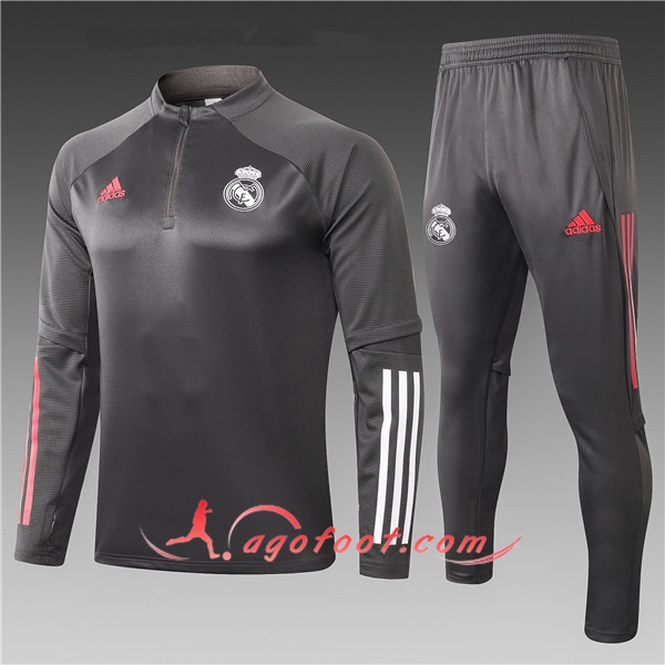 Nouveau Survetement de Foot Real Madrid Enfant Gris 20/21