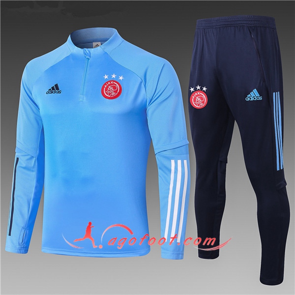 Nouveau Survetement de Foot Ajax Enfant Bleu 20/21