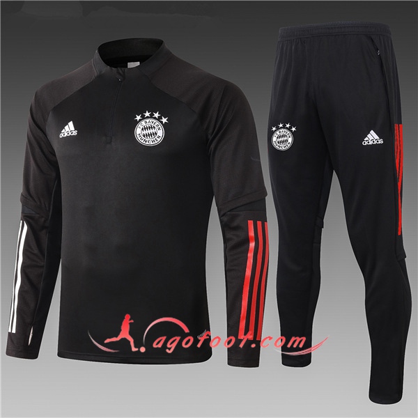 Nouveau Survetement de Foot Bayern Munich Enfant Noir 20/21