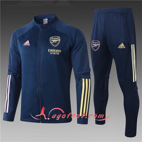Nouveau Survetement Foot - Veste Arsenal Enfant Bleu Marin 20/21