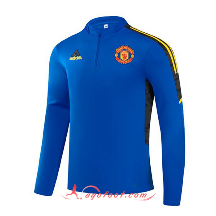 Sweatshirt Training Manchester United Bleu/Jaune 2021/2022