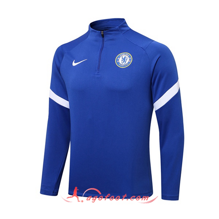 Sweatshirt Training FC Chelsea Bleu Marin/Gris 2021/2022