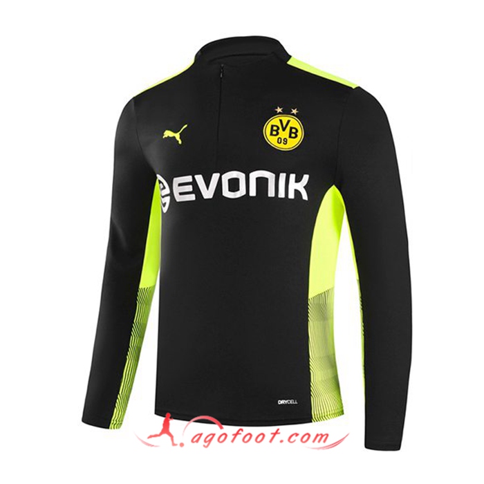 Sweatshirt Training Dortmund BVB Bleu Noir/Vert 2021/2022