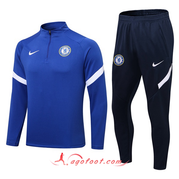 Ensemble Survetement de Foot FC Chelsea Bleu Marin/Gris 2021/2022