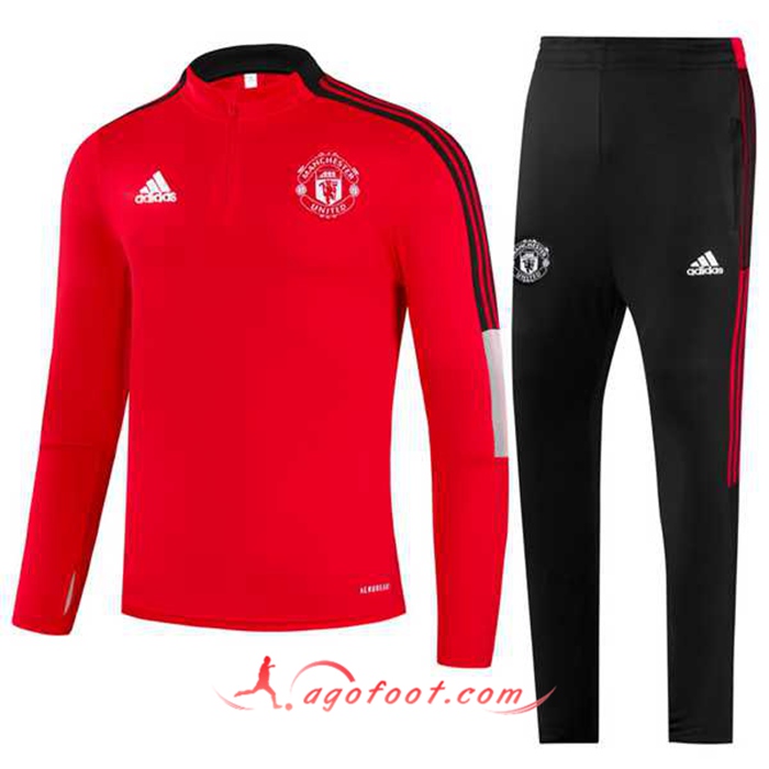 Ensemble Survetement de Foot Manchester United Enfant Rouge/Noir 2021/2022